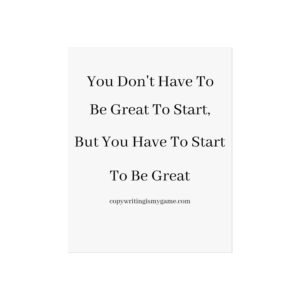 GREAT TO START POSTER